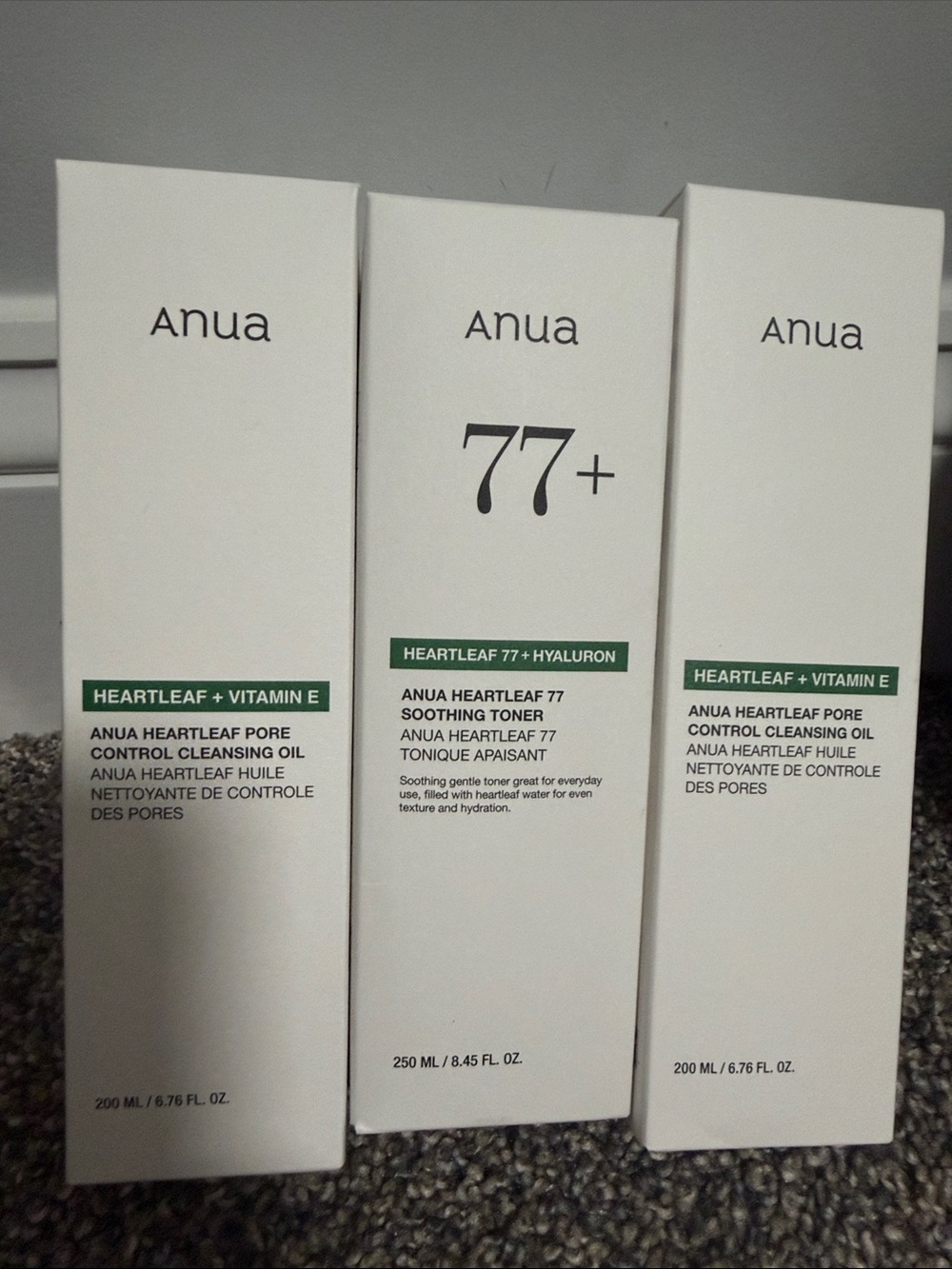 Anua Heartleaf 77+ Soothing Toner & Pore Control Cleansing Set — White